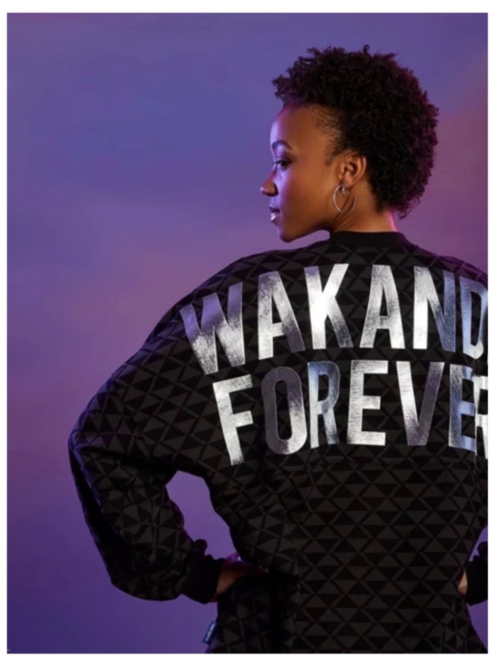 Wakanda Forever Women's Black Graphic Bomber Jacket